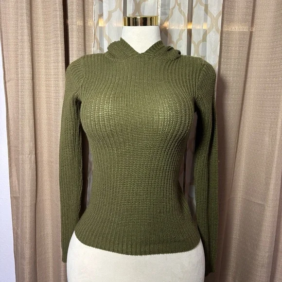 De Rotchild Olive Green Cowl Neck Sweater - Picture 1 of 3